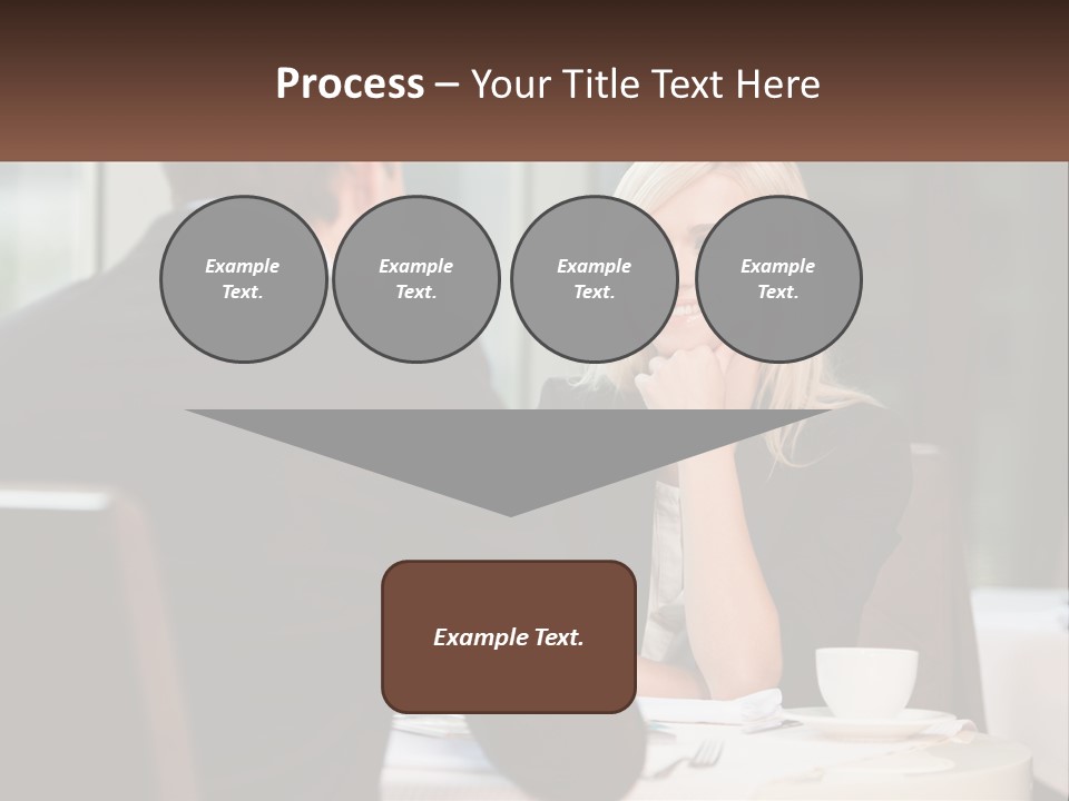 A Man And Woman Sitting At A Table Talking PowerPoint Template