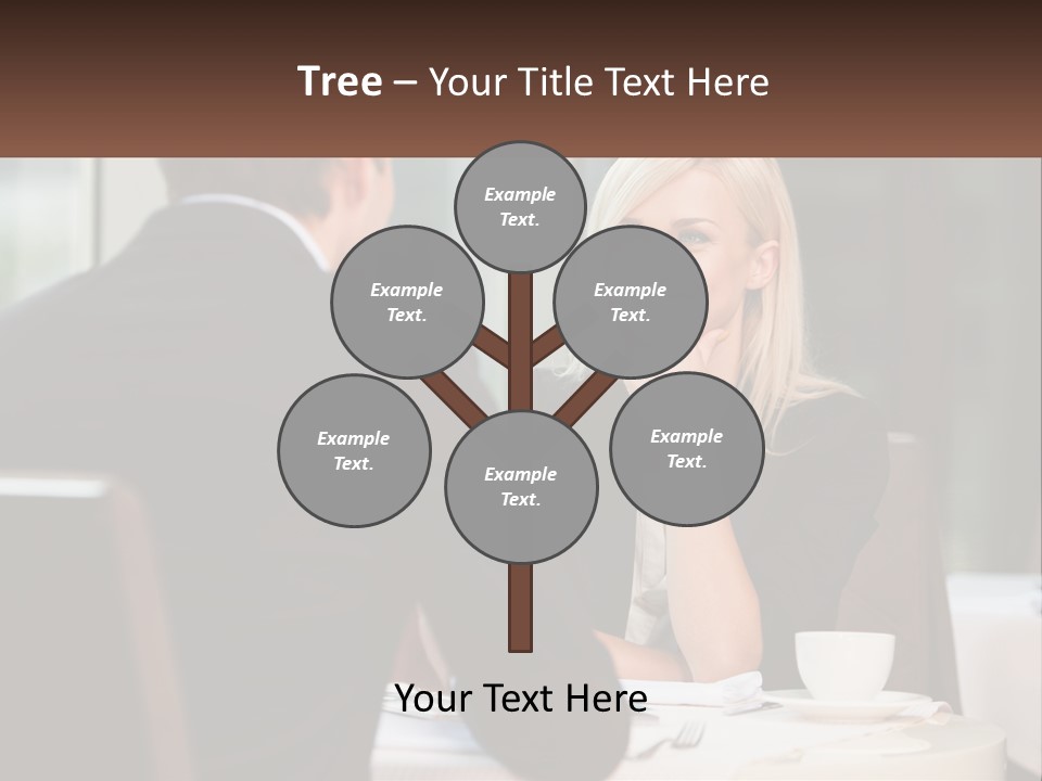 A Man And Woman Sitting At A Table Talking PowerPoint Template