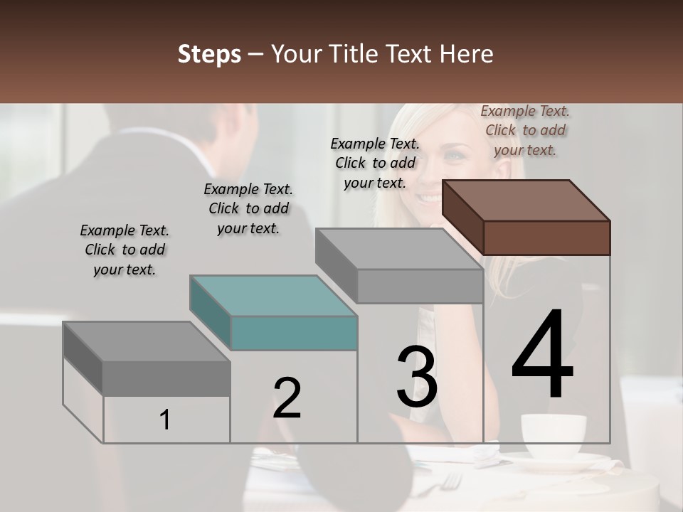 A Man And Woman Sitting At A Table Talking PowerPoint Template