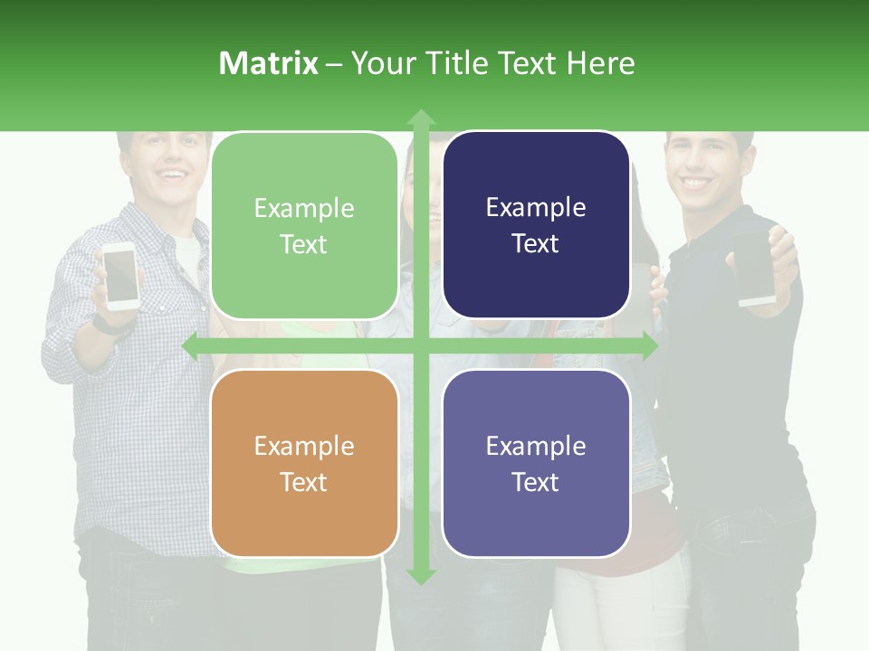 A Group Of People Holding Up Cell Phones PowerPoint Template