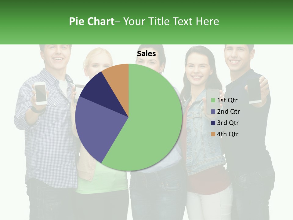 A Group Of People Holding Up Cell Phones PowerPoint Template