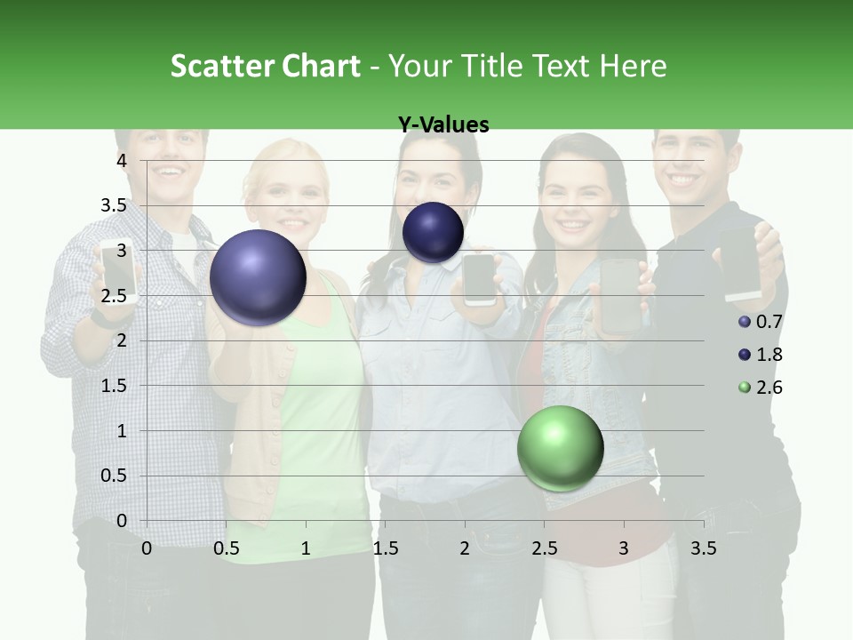 A Group Of People Holding Up Cell Phones PowerPoint Template