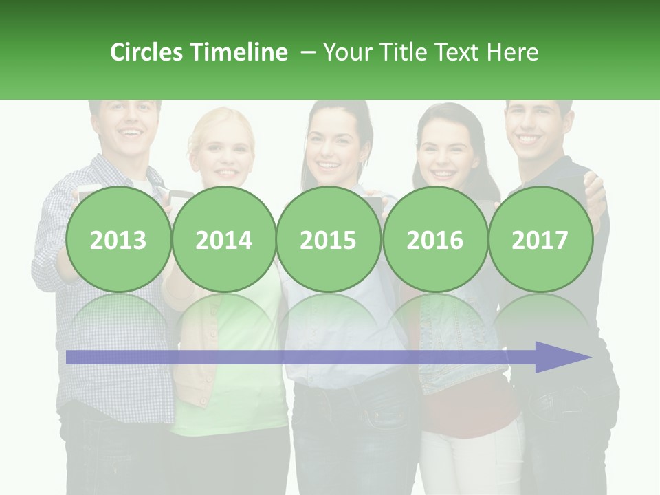 A Group Of People Holding Up Cell Phones PowerPoint Template