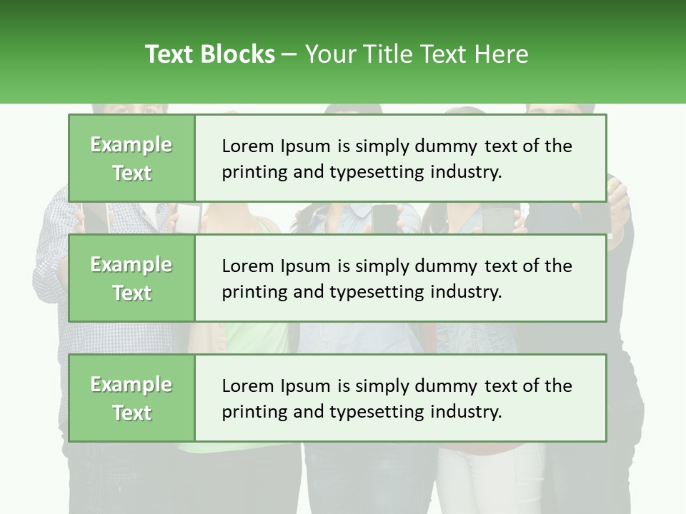 A Group Of People Holding Up Cell Phones PowerPoint Template