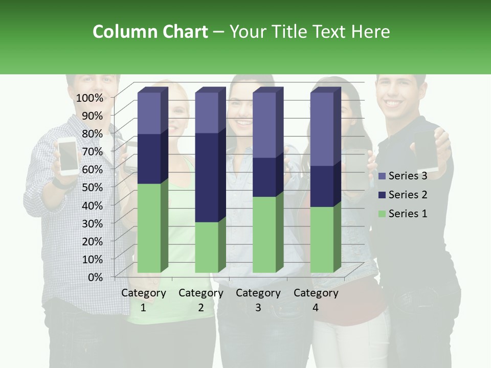 A Group Of People Holding Up Cell Phones PowerPoint Template