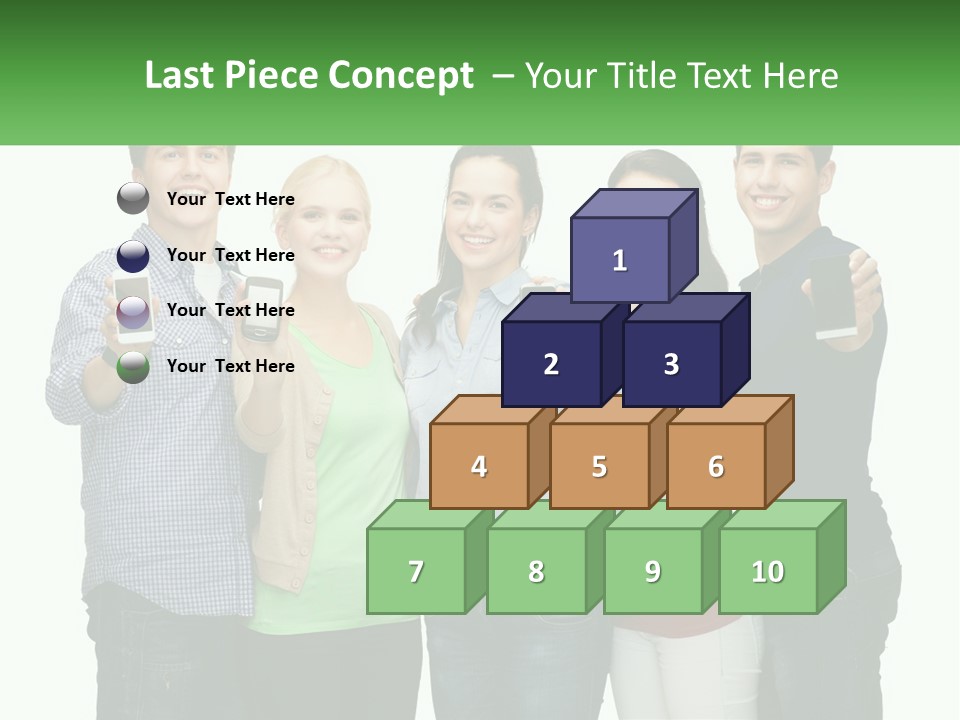 A Group Of People Holding Up Cell Phones PowerPoint Template