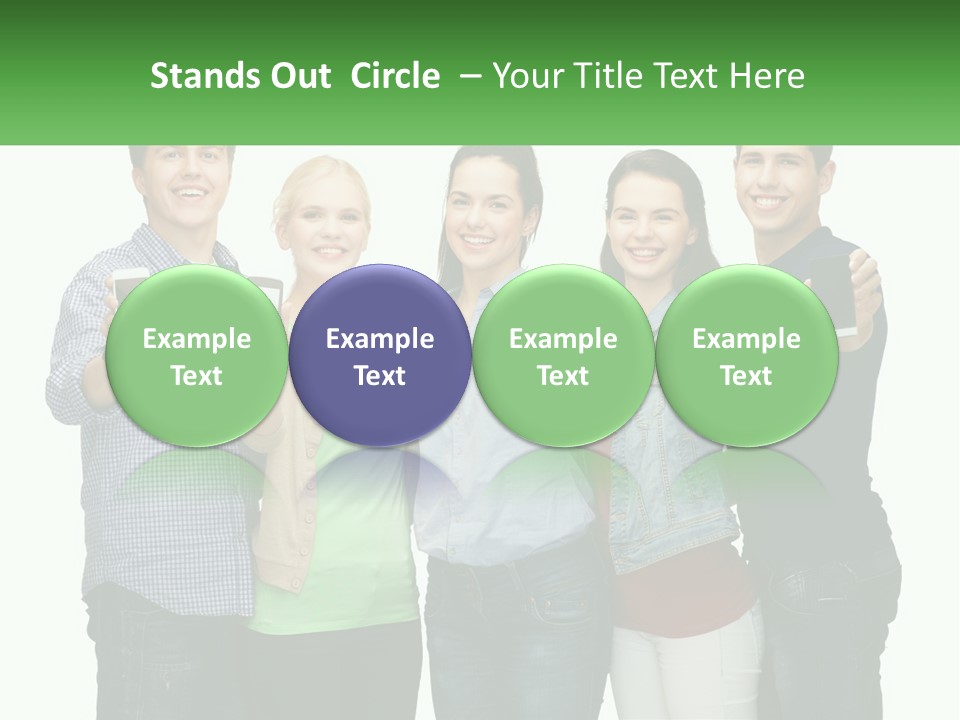A Group Of People Holding Up Cell Phones PowerPoint Template