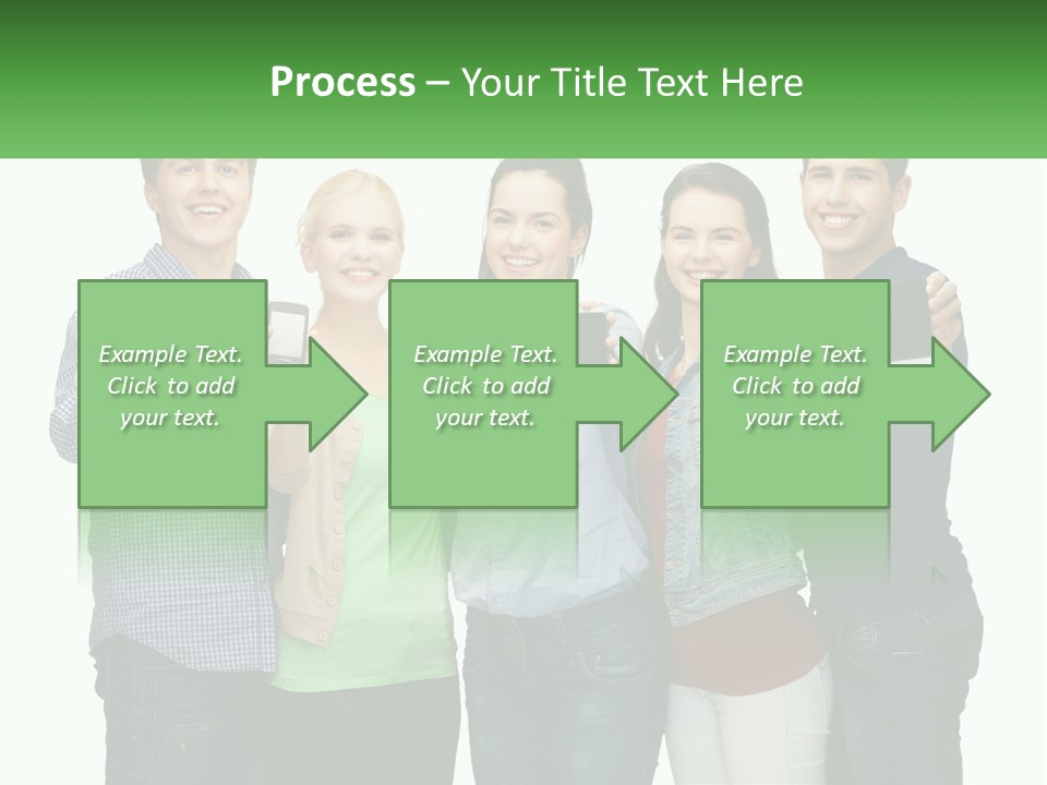 A Group Of People Holding Up Cell Phones PowerPoint Template