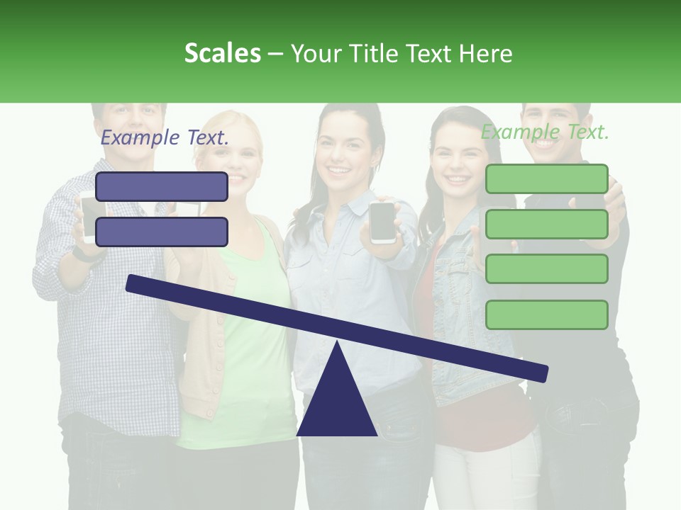 A Group Of People Holding Up Cell Phones PowerPoint Template