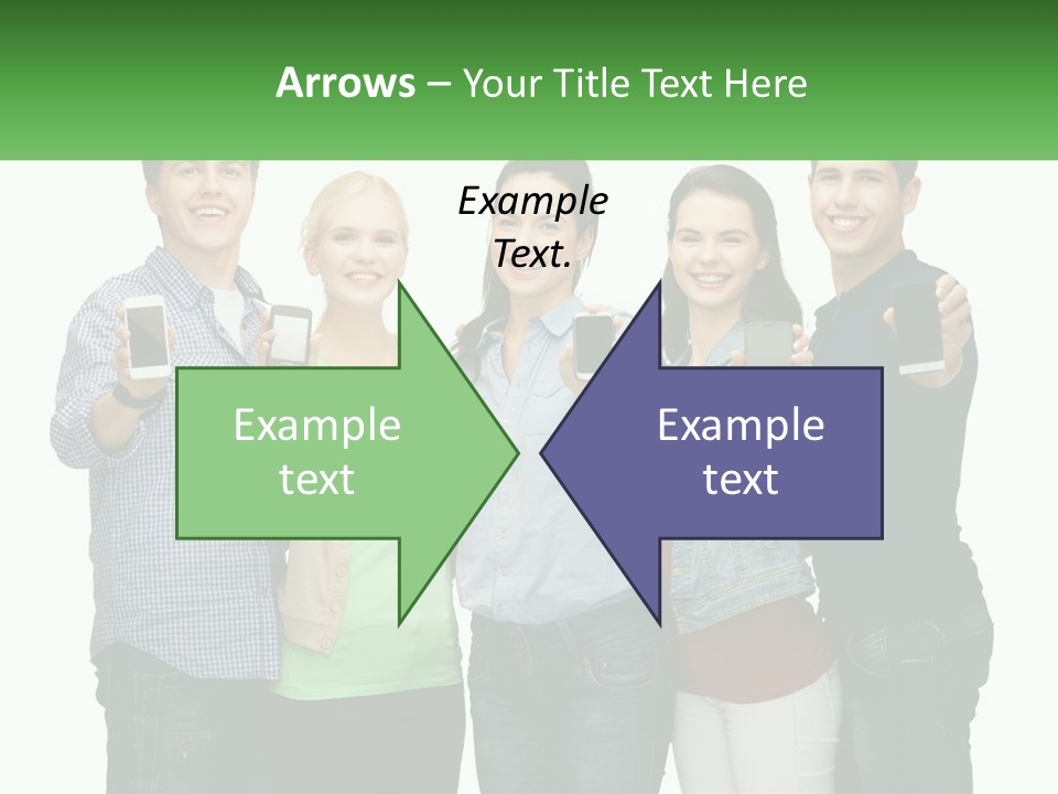 A Group Of People Holding Up Cell Phones PowerPoint Template