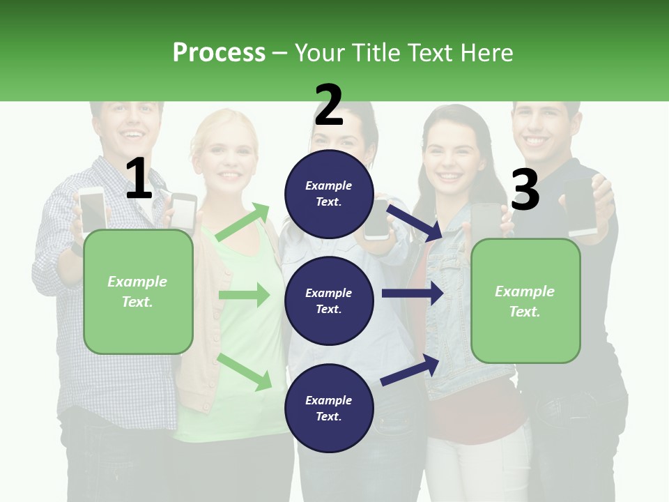 A Group Of People Holding Up Cell Phones PowerPoint Template