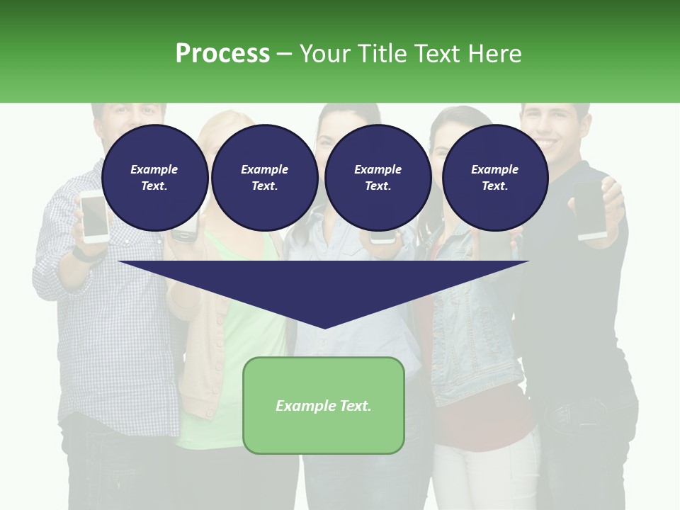 A Group Of People Holding Up Cell Phones PowerPoint Template