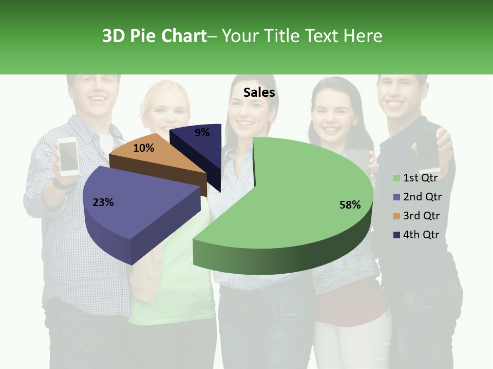 A Group Of People Holding Up Cell Phones PowerPoint Template