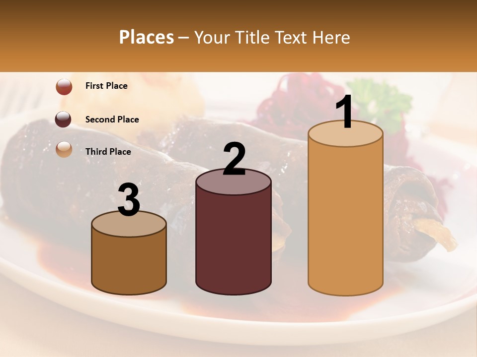 A Plate Of Food With Meat And Vegetables On It PowerPoint Template