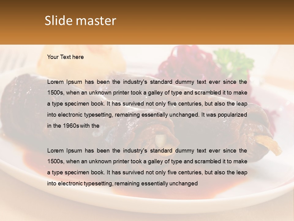 A Plate Of Food With Meat And Vegetables On It PowerPoint Template