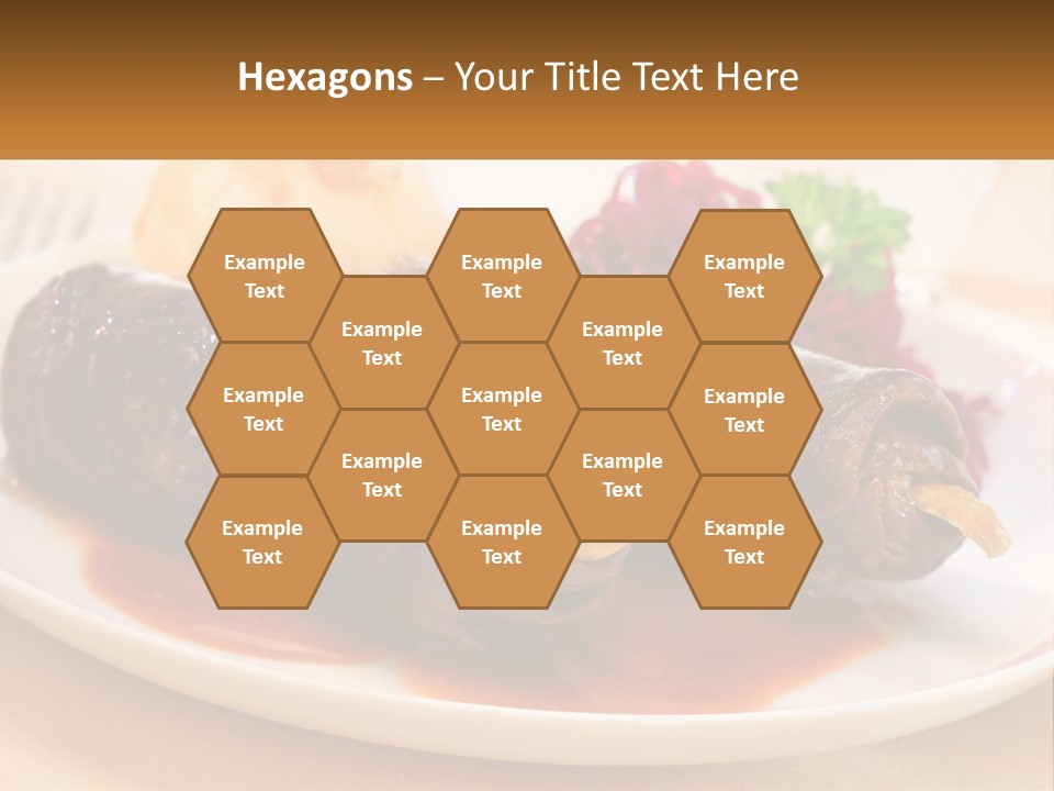 A Plate Of Food With Meat And Vegetables On It PowerPoint Template