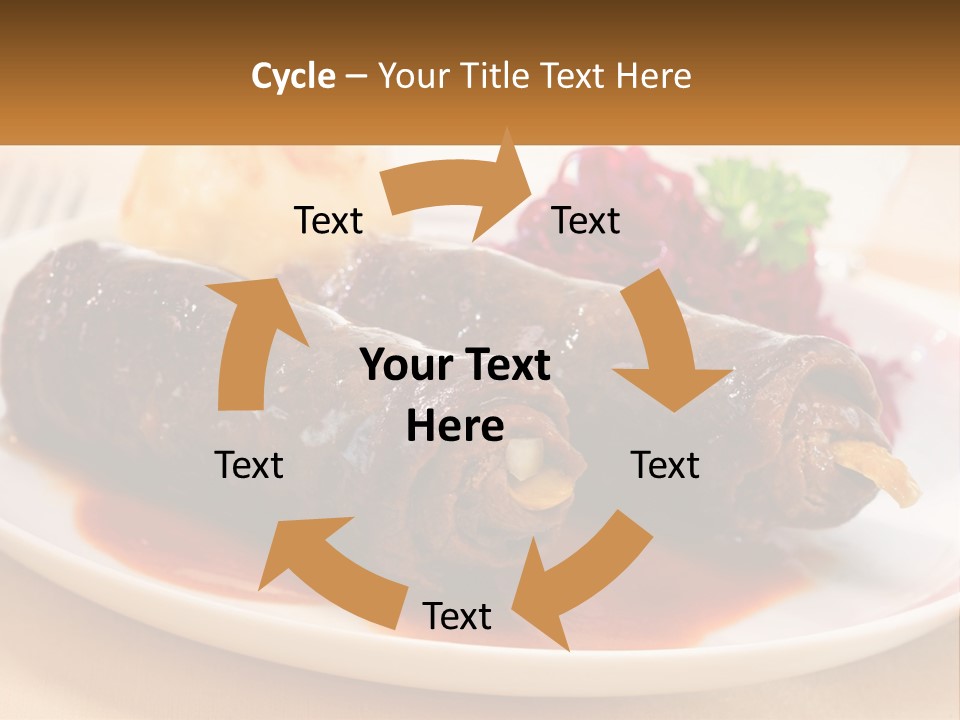 A Plate Of Food With Meat And Vegetables On It PowerPoint Template