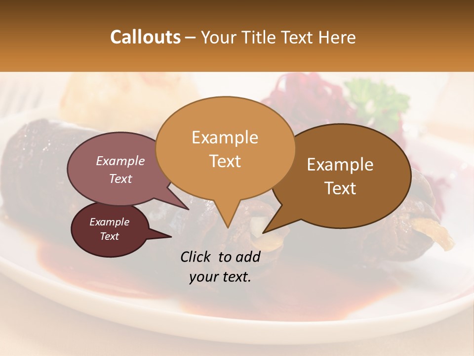 A Plate Of Food With Meat And Vegetables On It PowerPoint Template