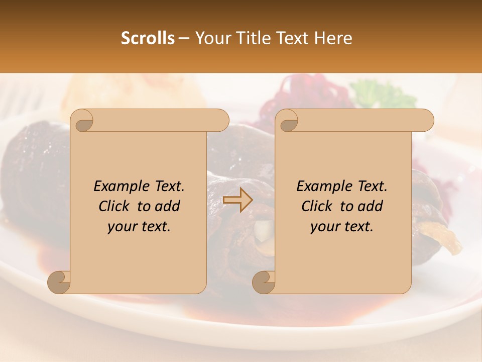 A Plate Of Food With Meat And Vegetables On It PowerPoint Template