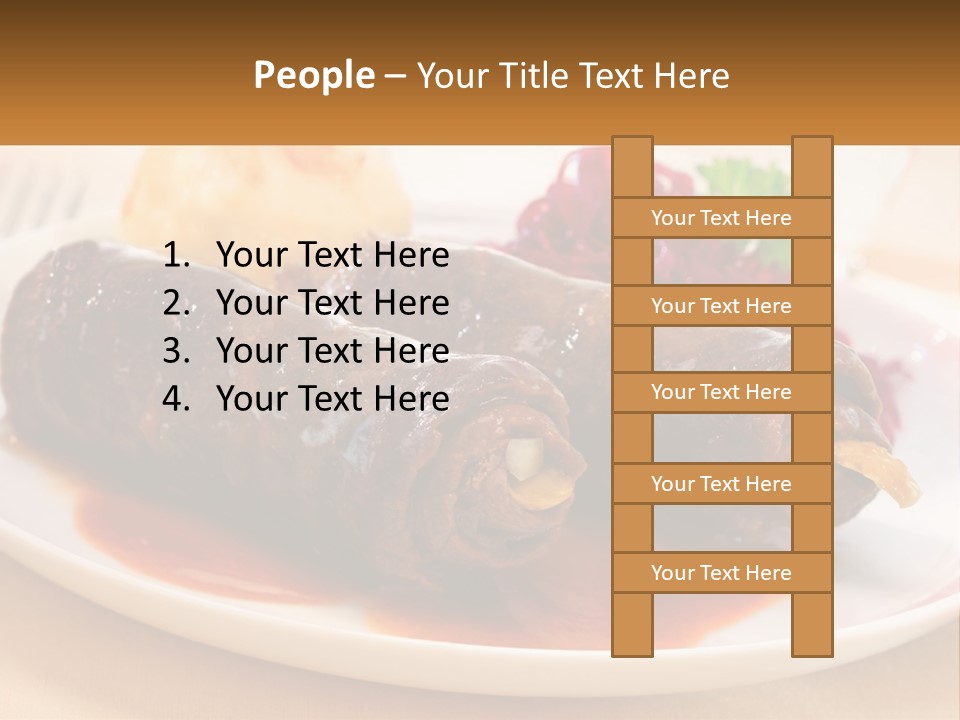 A Plate Of Food With Meat And Vegetables On It PowerPoint Template