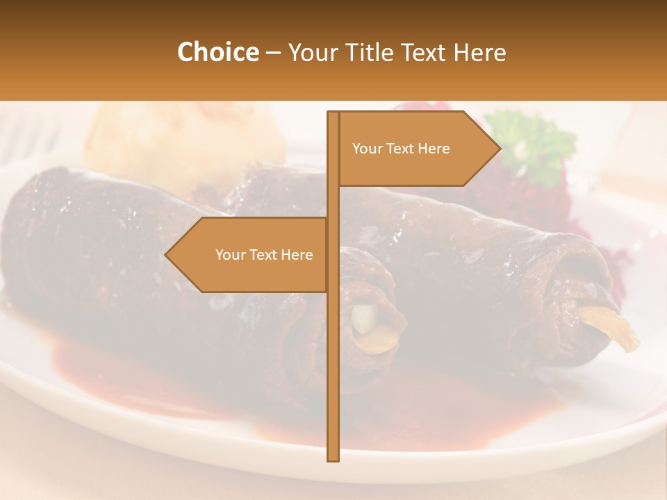 A Plate Of Food With Meat And Vegetables On It PowerPoint Template