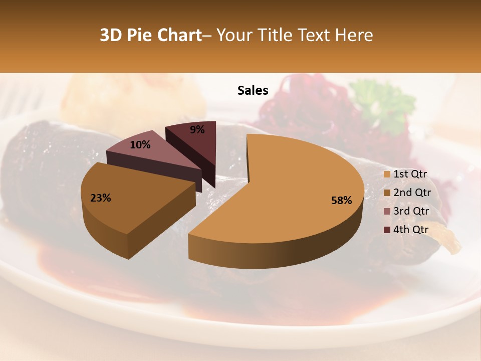 A Plate Of Food With Meat And Vegetables On It PowerPoint Template