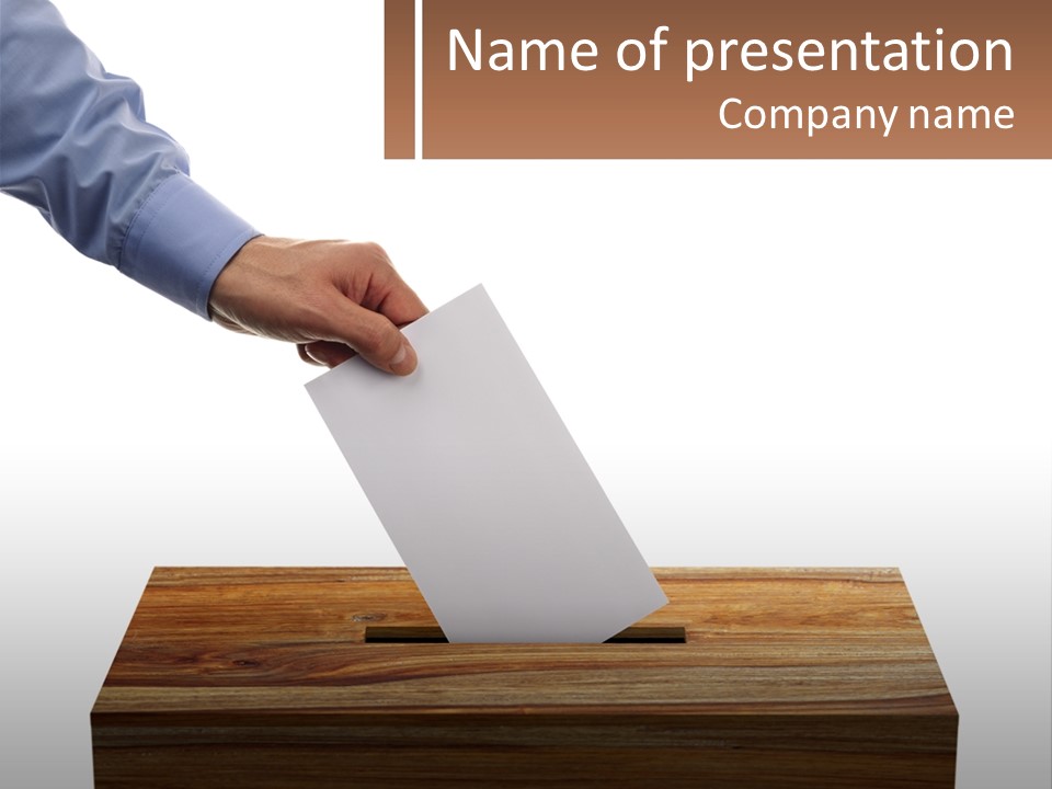 A Person Putting A Piece Of Paper In A Voting Box PowerPoint Template