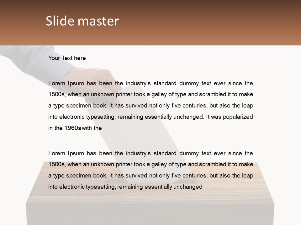 A Person Putting A Piece Of Paper In A Voting Box PowerPoint Template