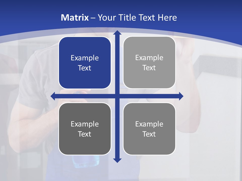 A Man In Overalls Cleaning A Window With A Sponge PowerPoint Template