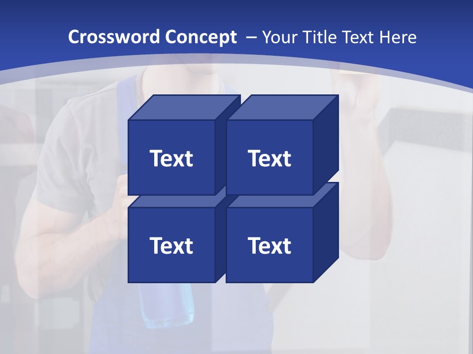 A Man In Overalls Cleaning A Window With A Sponge PowerPoint Template