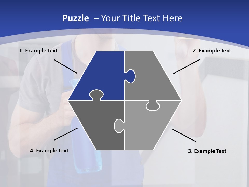 A Man In Overalls Cleaning A Window With A Sponge PowerPoint Template