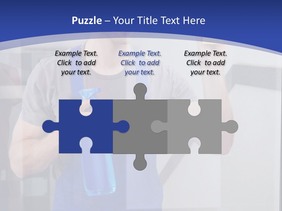 A Man In Overalls Cleaning A Window With A Sponge PowerPoint Template