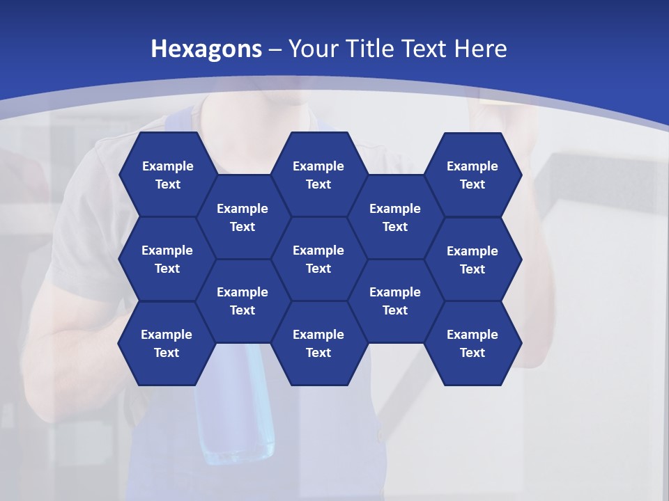 A Man In Overalls Cleaning A Window With A Sponge PowerPoint Template