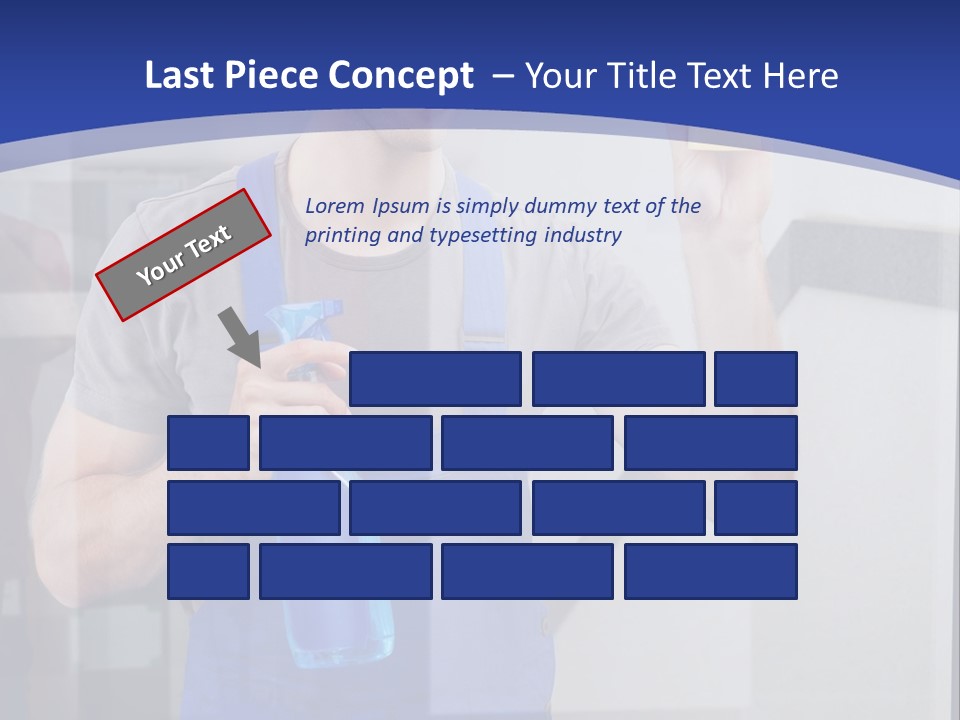 A Man In Overalls Cleaning A Window With A Sponge PowerPoint Template