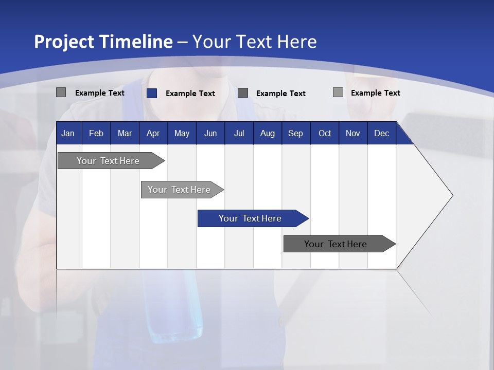 A Man In Overalls Cleaning A Window With A Sponge PowerPoint Template