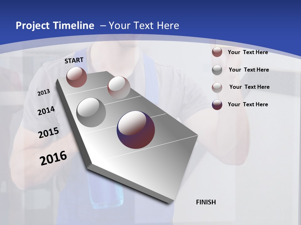 A Man In Overalls Cleaning A Window With A Sponge PowerPoint Template