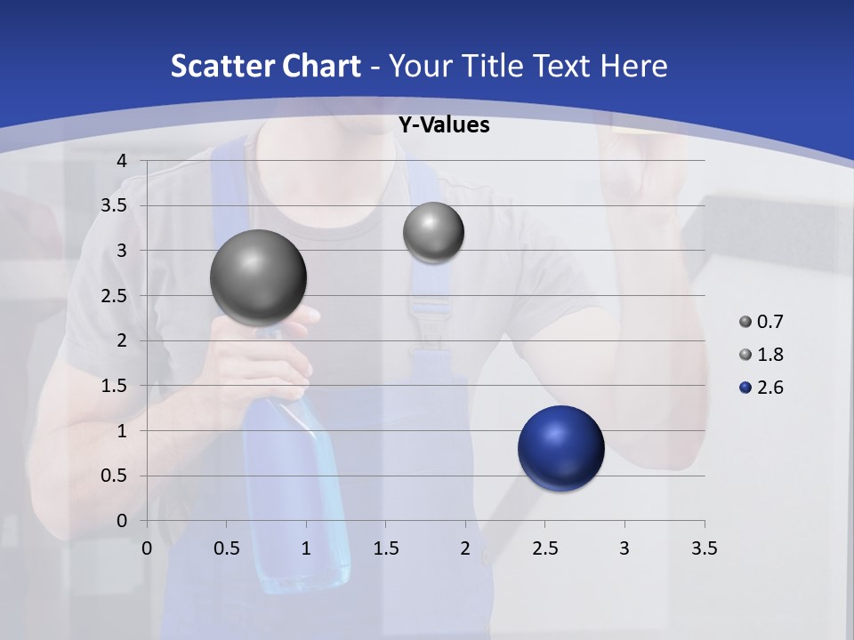 A Man In Overalls Cleaning A Window With A Sponge PowerPoint Template