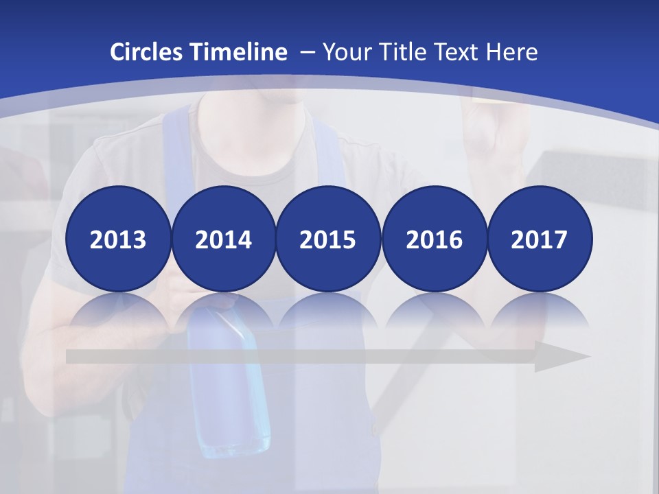 A Man In Overalls Cleaning A Window With A Sponge PowerPoint Template