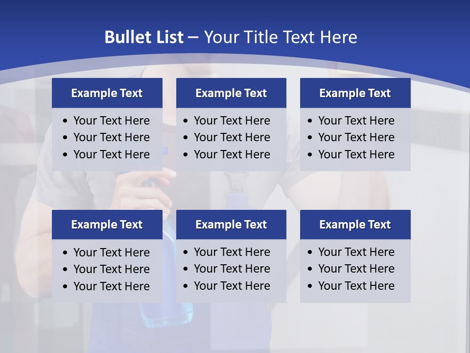 A Man In Overalls Cleaning A Window With A Sponge PowerPoint Template