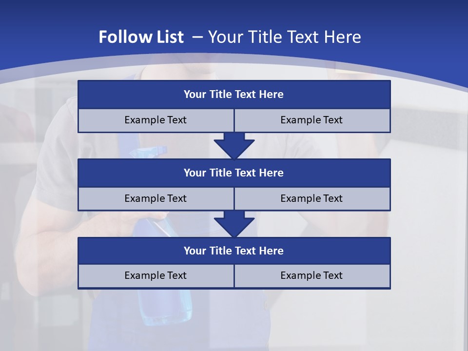 A Man In Overalls Cleaning A Window With A Sponge PowerPoint Template