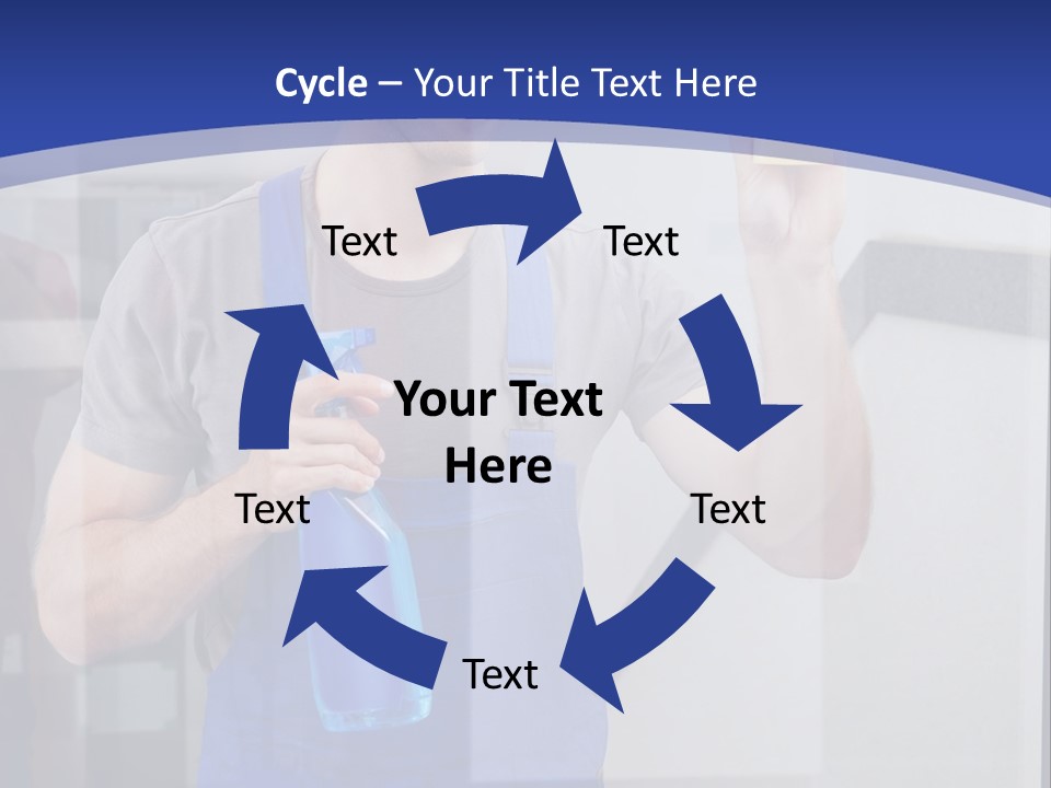 A Man In Overalls Cleaning A Window With A Sponge PowerPoint Template