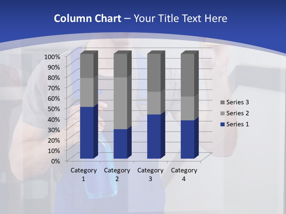A Man In Overalls Cleaning A Window With A Sponge PowerPoint Template