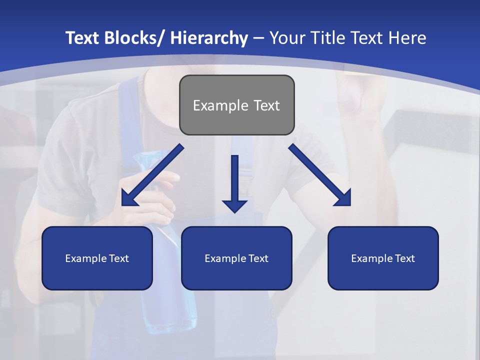 A Man In Overalls Cleaning A Window With A Sponge PowerPoint Template