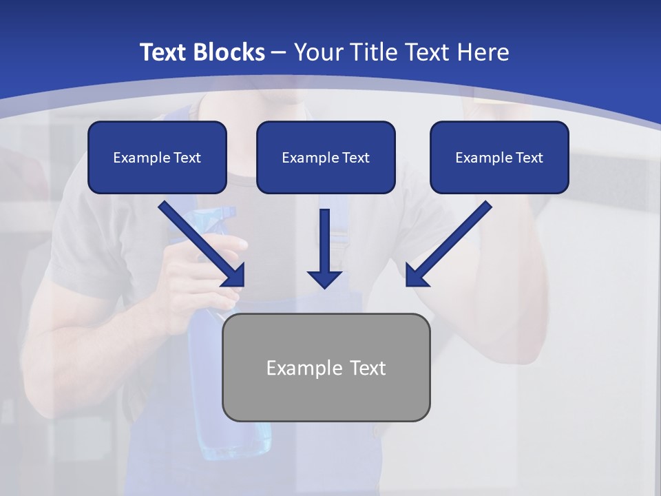 A Man In Overalls Cleaning A Window With A Sponge PowerPoint Template