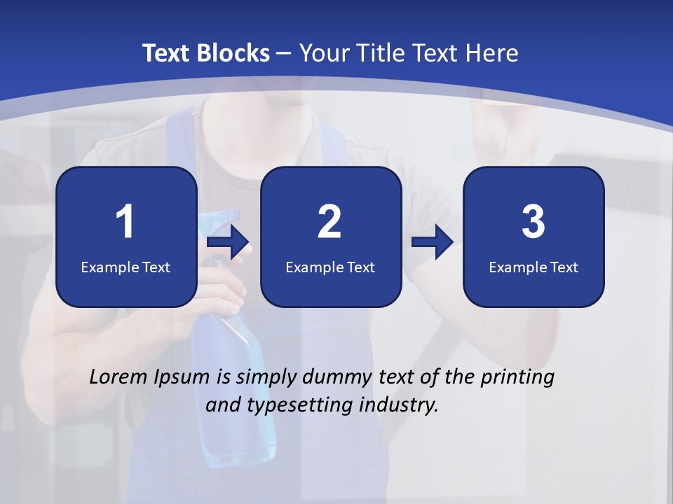 A Man In Overalls Cleaning A Window With A Sponge PowerPoint Template