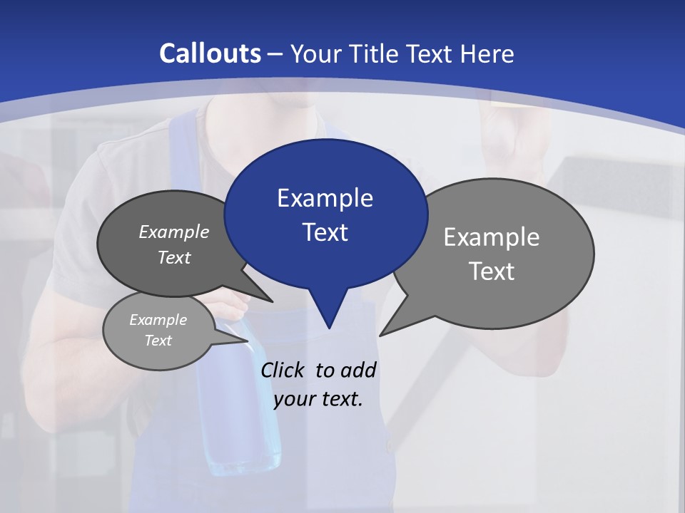 A Man In Overalls Cleaning A Window With A Sponge PowerPoint Template