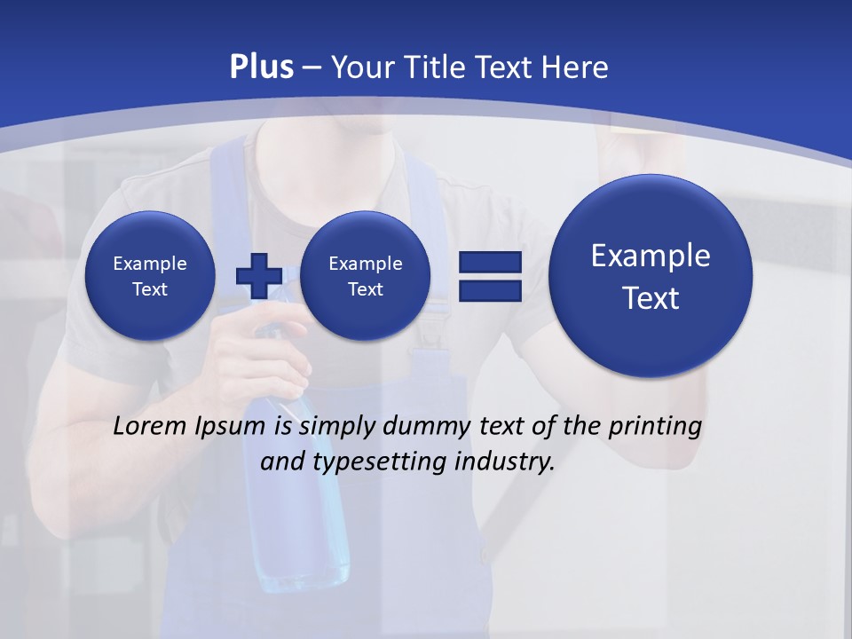 A Man In Overalls Cleaning A Window With A Sponge PowerPoint Template