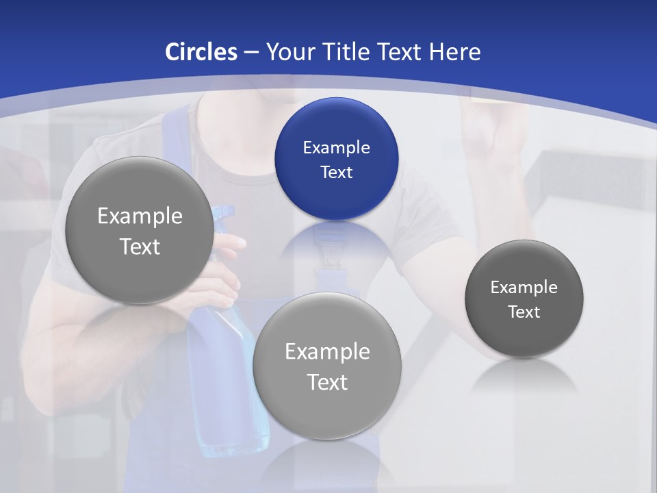 A Man In Overalls Cleaning A Window With A Sponge PowerPoint Template