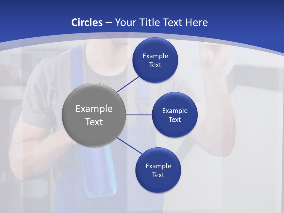 A Man In Overalls Cleaning A Window With A Sponge PowerPoint Template