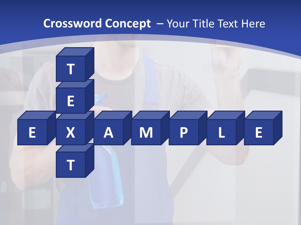 A Man In Overalls Cleaning A Window With A Sponge PowerPoint Template